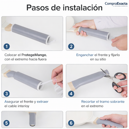 ProtegeMango® Funda de Silicona para Mangos de Sartén Anti Quemaduras Hasta 250°C